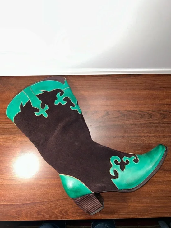 NWOT Corkys Elite Brand Suede & Leather Western Boots - Picture 4 of 11